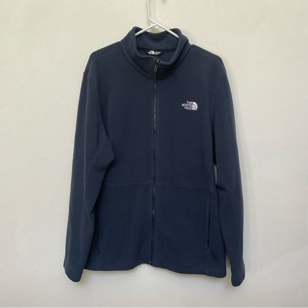 The North Face Men's Navy Blue Full Zip Fleece Jacket Size XL Warm Winter Layer